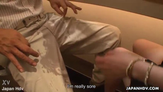 Dirty chinese bitch spills all over the dude
